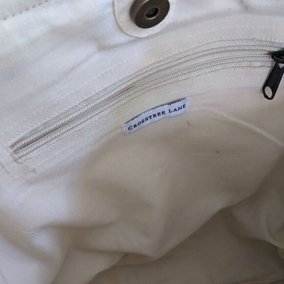 CROSSTREE LANE Handwoven Blue and Beige Women Bag - Picture 7 of 8